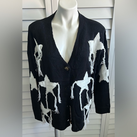 Bibi | star print fringe cardigan - Picture 4 of 12